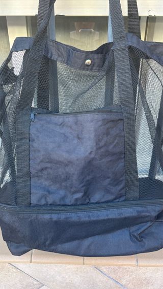 Bolso Malla con Compartimento Térmico Negro