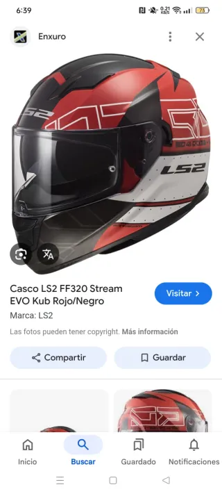 Casco de moto LS2 Stream Evo rojo y negro
