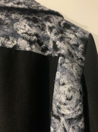 Abrigo paño mujer negro y gris