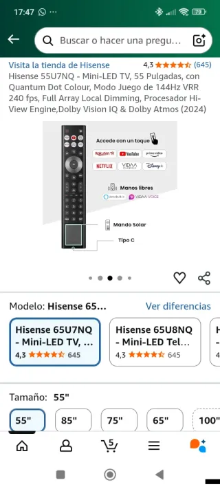 TV Hisense 55 Mini-LED 4K