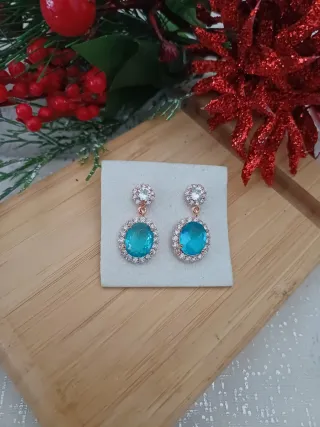 Orecchini pendenti blu e oro