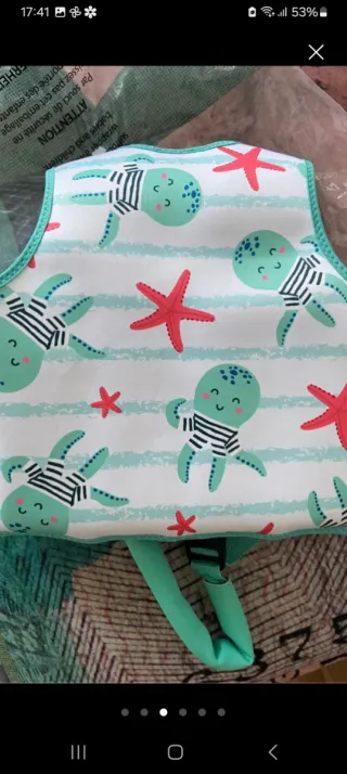 Chaleco flotador infantil con pulpos