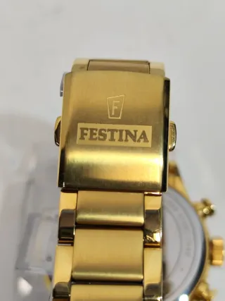 Reloj Festina Cronógrafo Dorado Blanco 20633