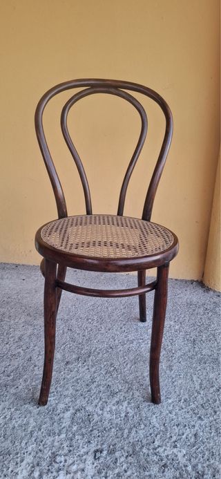 Juego sillas antiguas   Madera Rattan