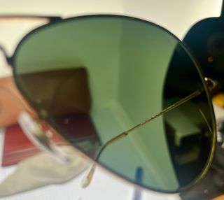 Gafas Ray-Ban Aviador Doradas Lente Verde