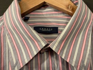 Camisa Veneto Rayas Hombre Gris Rosa