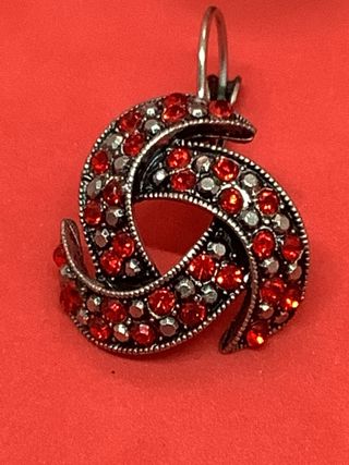 Completo vintage anello e orecchini pietre rosse