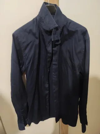 Camicia uomo Zara maniche lunghe blu