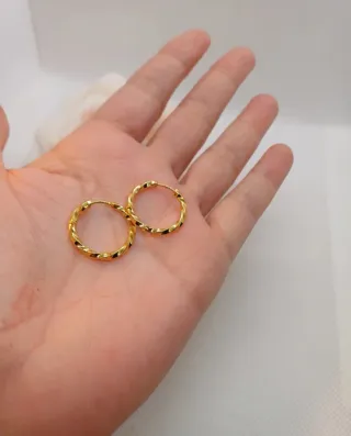 Pendientes Aro Bañados en Oro 18k