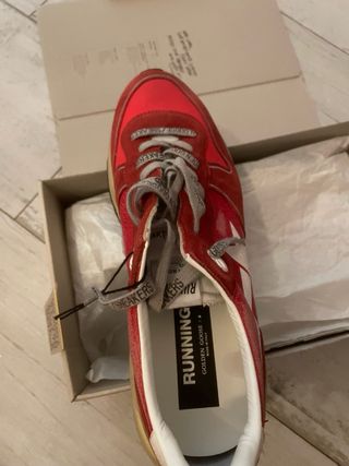 Golden Goose Running Sole Rojo Blanco