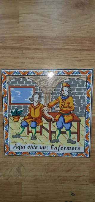 Azulejo decorativo Aquí vive un: Enfermero