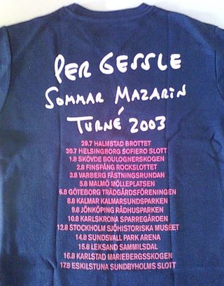 Camisola 'Per Gessle - Sommar Mazarin Turné 2003'