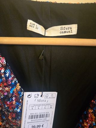 Vestido lentejuelas Sfera Talla L, sin estrenar