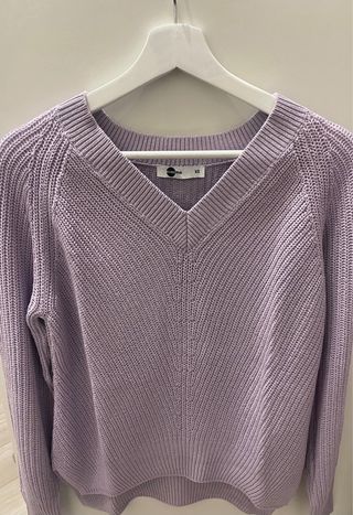 Maglione donna lilla scollo V tg XS