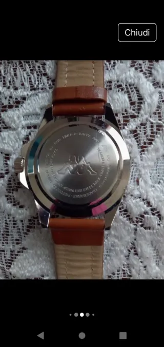 Orologio Kappa Uomo Donna Cinturino Pelle Marrone