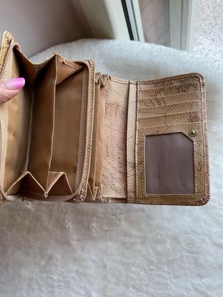 Portafogli donna vintage mappamondo beige