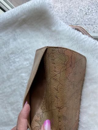 Portafogli donna vintage mappamondo beige