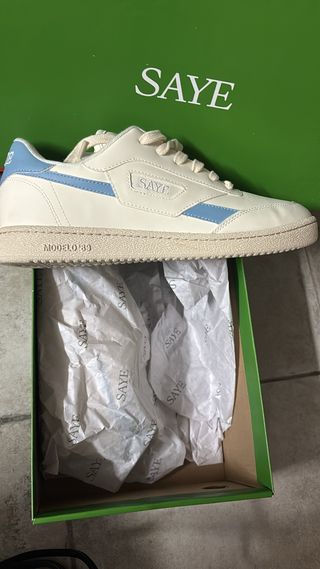 Zapatillas Saye Modelo '89 Blanco y Azul