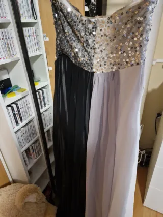 Abito lungo donna bianco e nero