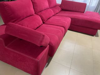 Sofá Chaiselongue Rojo Viscoelástico
