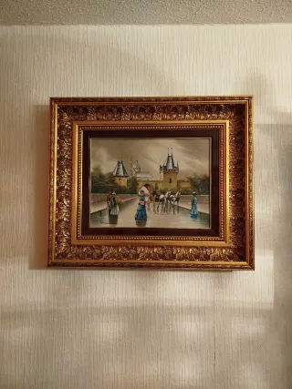 Cuadro Decorativo con Marco Dorado