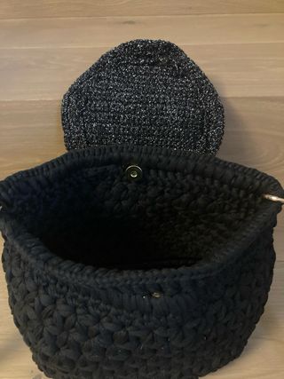 Borsa uncinetto nera fatta a mano