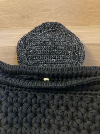 Borsa uncinetto nera fatta a mano