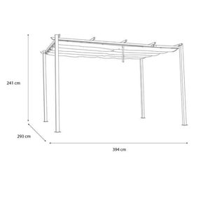 Pérgola de acero con toldo retráctil 394x293x241