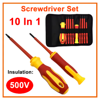 Set destornilladores +Tijeras WORKPRO+Bolsa herra.