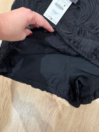 Falda pantalón fiesta Zara negra XL