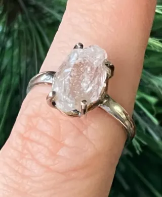 Anillo cuarzo Herkimer y plata 925