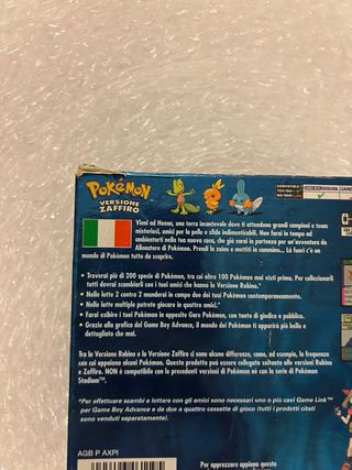 Pokemon Zaffiro Game Boy Advance con Scatola
