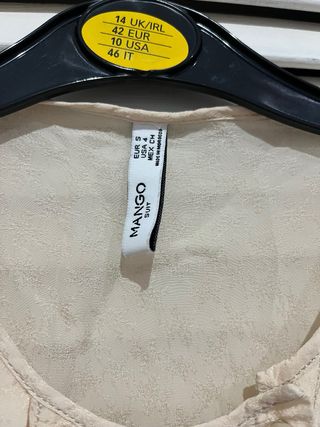 Blusa Camisa sin mangas estampada Mango beige S