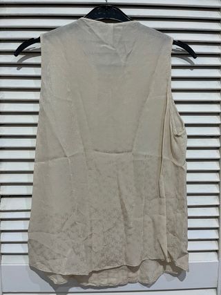 Blusa Camisa sin mangas estampada Mango beige S