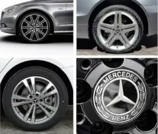 4 TAPABUJES CENTRO RUEDA LLANTA TAPA MERCEDES 75MM