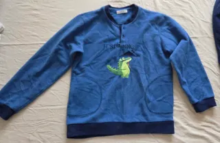 Pigiama pile bambino dinosauro blu