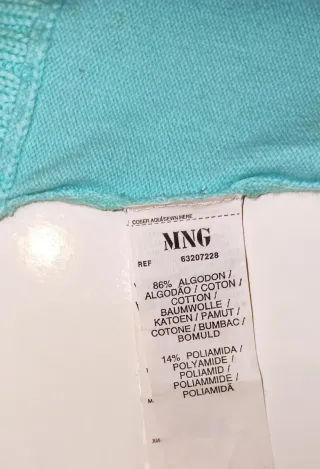 Top halter tejido MANGO turquesa