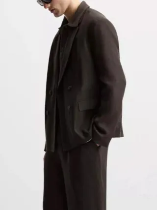 Giacca di lino Zara Marrone