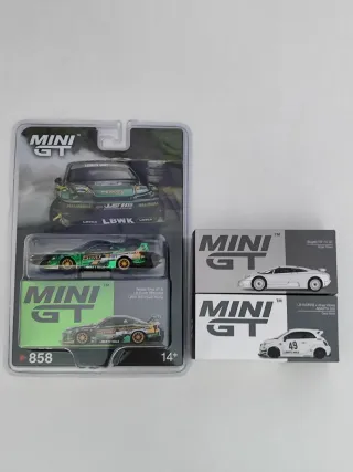 Lote 2 Mini GT Nissan y Bugatti