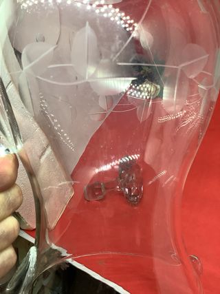 Caraffa in cristallo lavorato con bottiglia