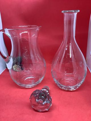Caraffa in cristallo lavorato con bottiglia
