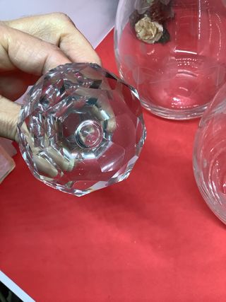 Caraffa in cristallo lavorato con bottiglia