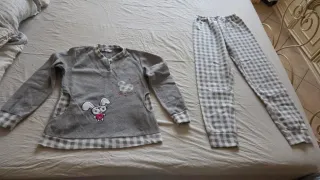 Pigiama pile donna/ragazza grigio