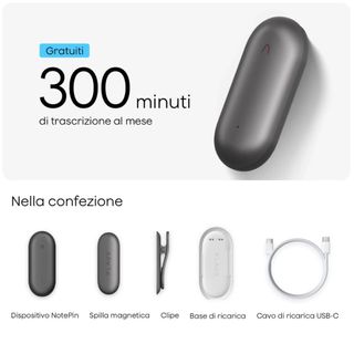 Plaud NotePin IA registratore, grigio - Sigillata