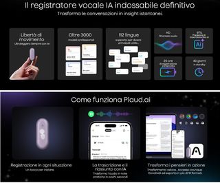 Plaud NotePin IA registratore, grigio - Sigillata