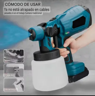 Pistola Pintura Spray Batería Recargable