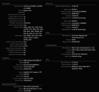 I9 13900K + MSI PRO Z790 A-MAX WIFI
