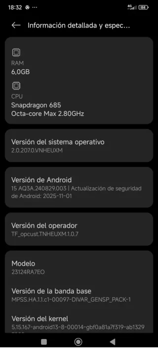 Xiaomi 13 Redmi note 128GB + 6GB RAM + Funda Origi