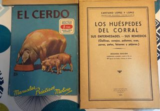 2 libros viejos de veterinaria