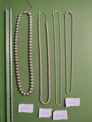 Collares cadena plata